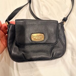 Michael Kors Black Crossbody Bag with Gold Accents